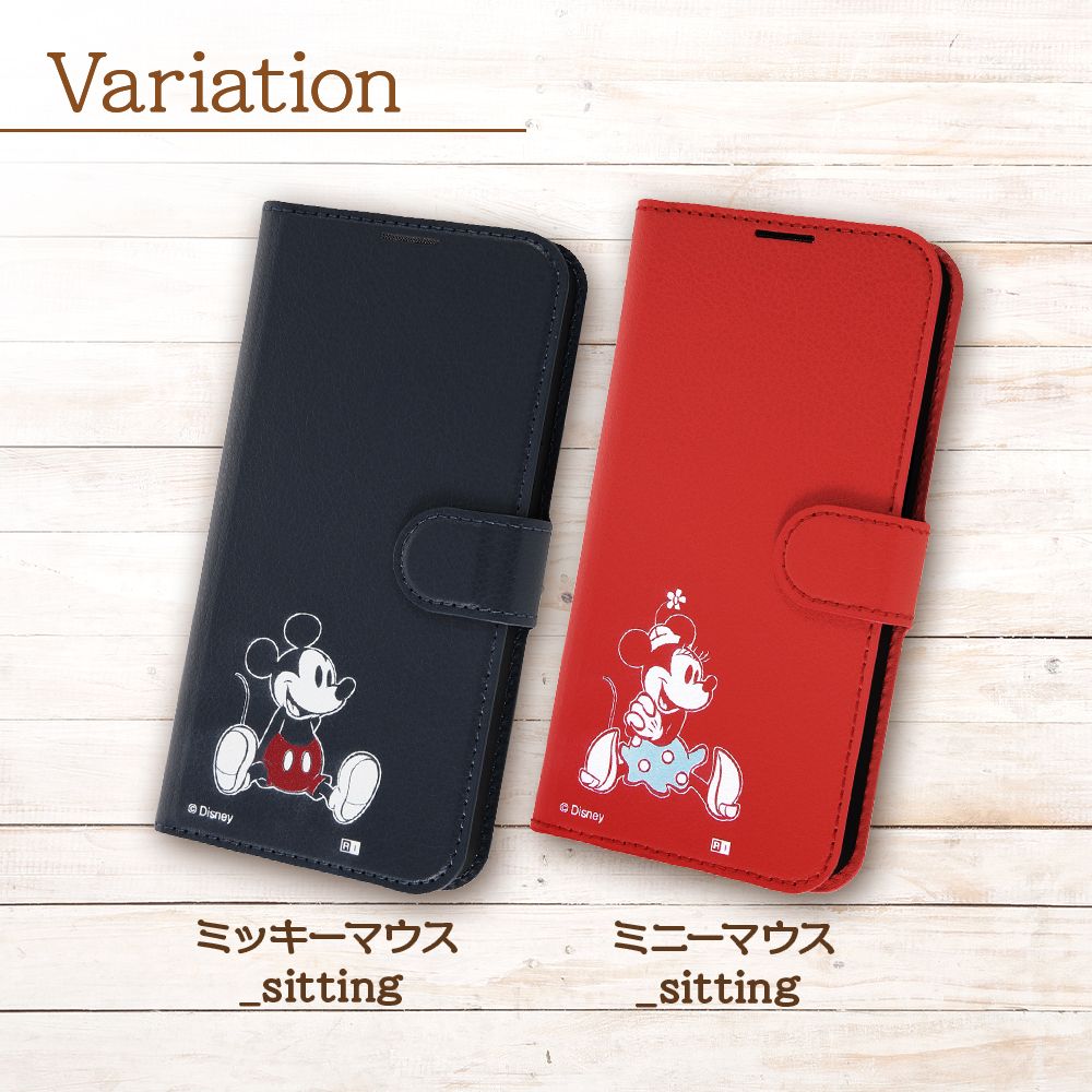ミッキーマウス sitting 手帳型ケース