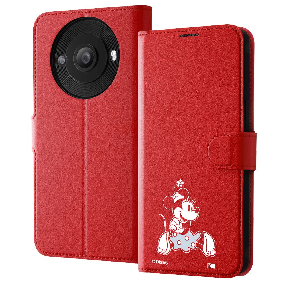 ミニーマウス sitting 手帳型ケース