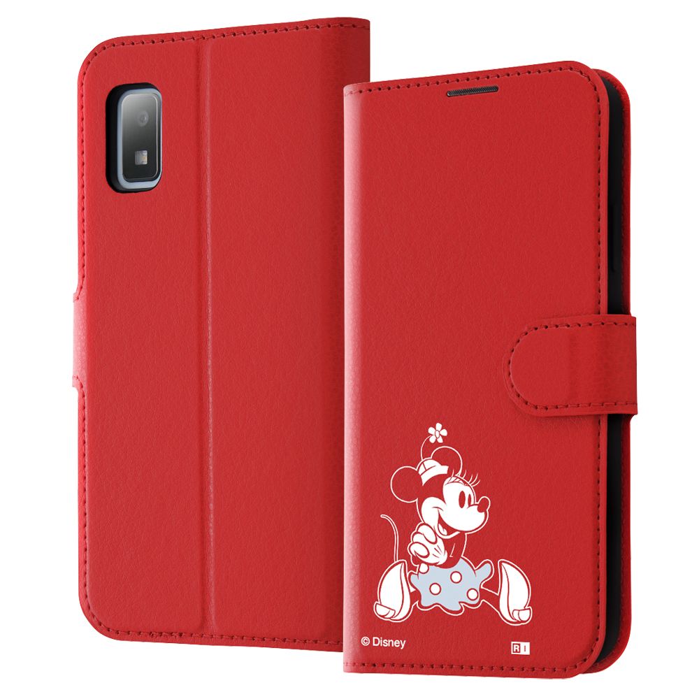 ミニーマウス sitting 手帳型ケース