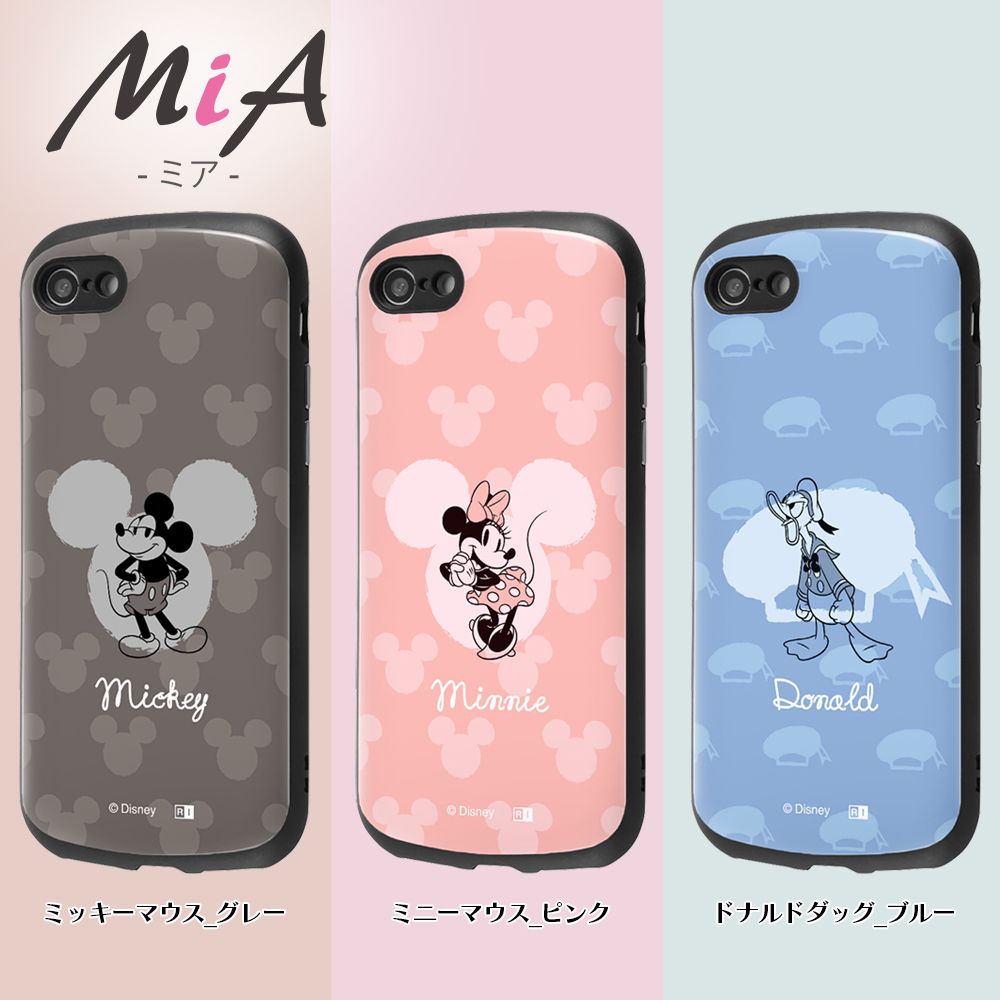 ミッキーマウス_グレー  耐衝撃ケース MiA