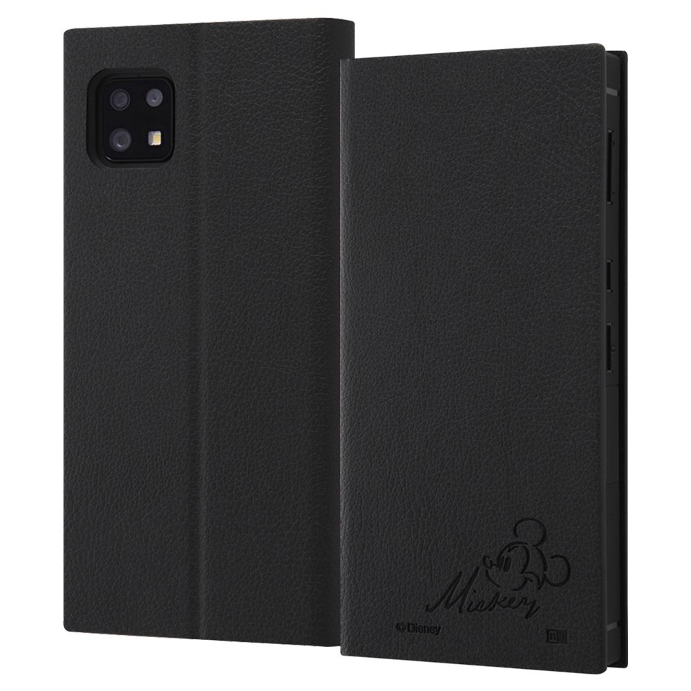 『ディズニーキャラクター』/耐衝撃 手帳型レザーケース  サイドマグネット/ミッキーマウス