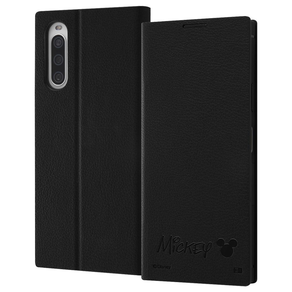 『ディズニーキャラクター』/耐衝撃 手帳型レザーケース  サイドマグネット/ミッキーマウス