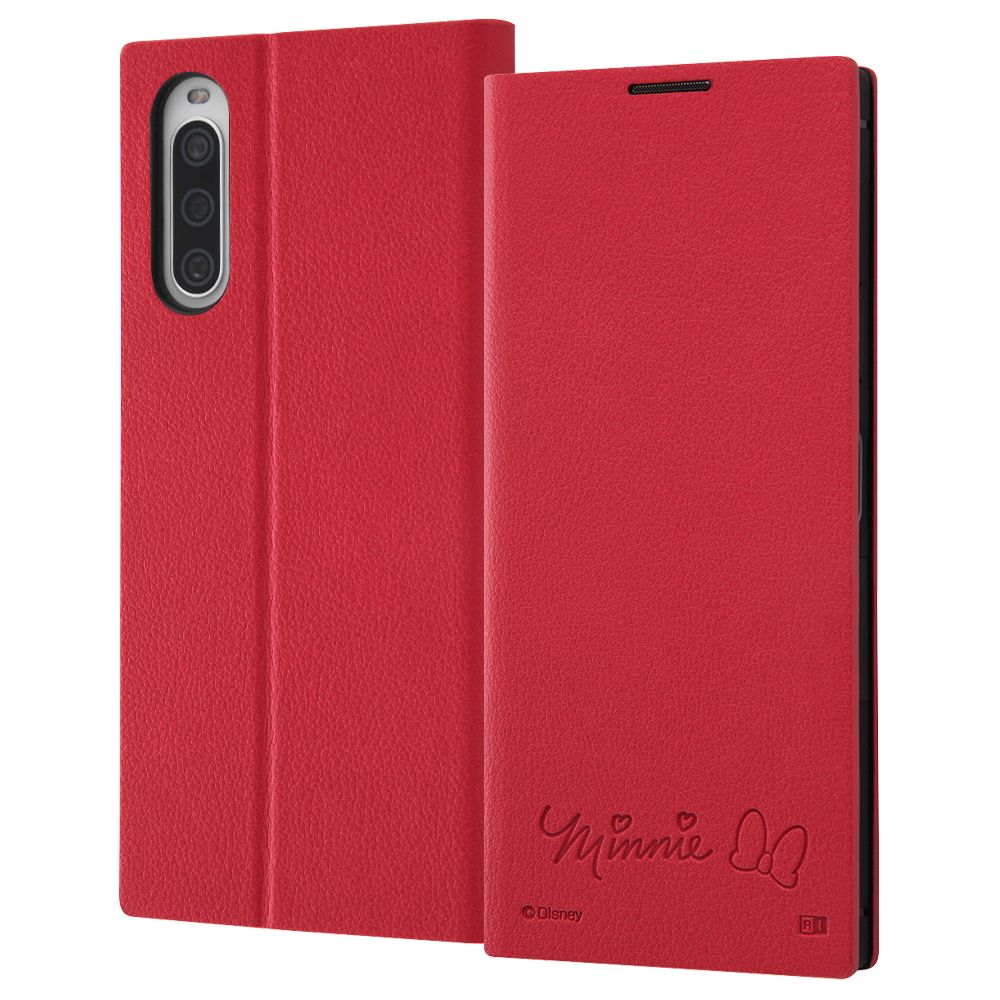 『ディズニーキャラクター』/耐衝撃 手帳型レザーケース  サイドマグネット/ミニーマウス