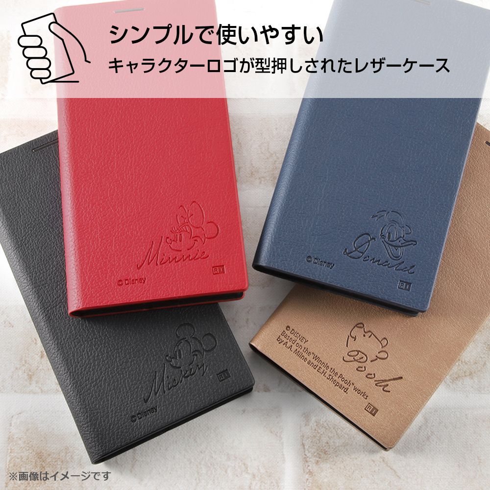 『ディズニーキャラクター』/耐衝撃 手帳型レザーケース  サイドマグネット/ミニーマウス