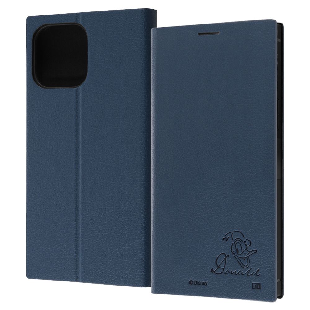 ディズニーキャラクター』/耐衝撃 手帳型レザーケース  サイドマグネット/ドナルドダック
