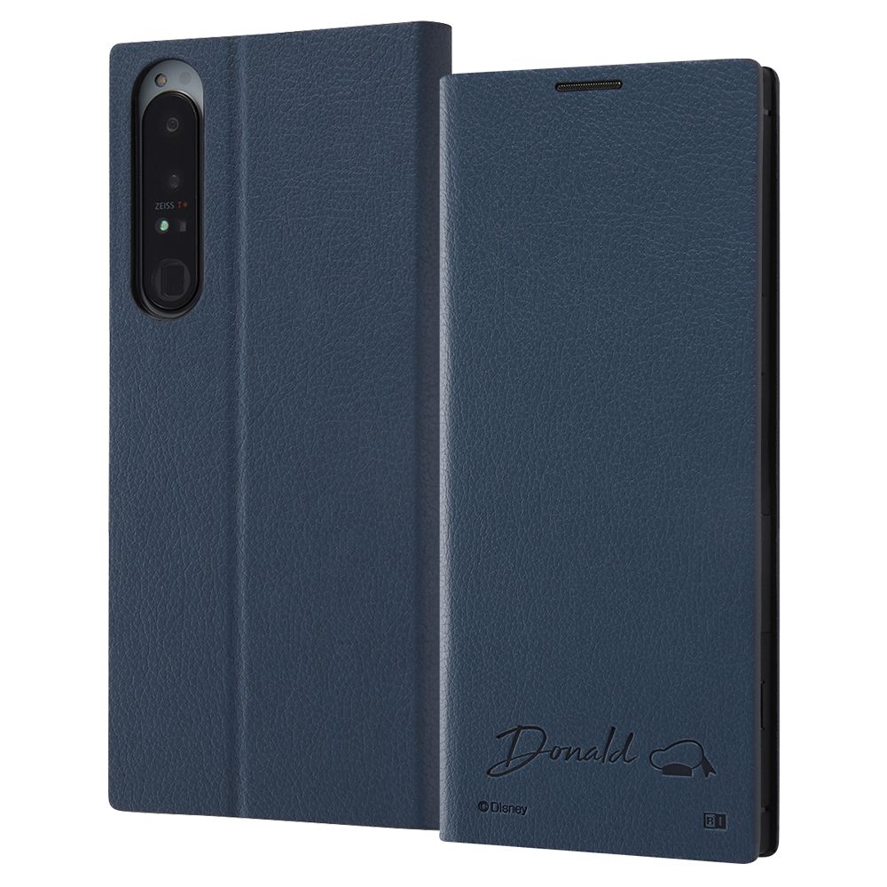 ディズニーキャラクター』/耐衝撃 手帳型レザーケース  サイドマグネット/ドナルドダック