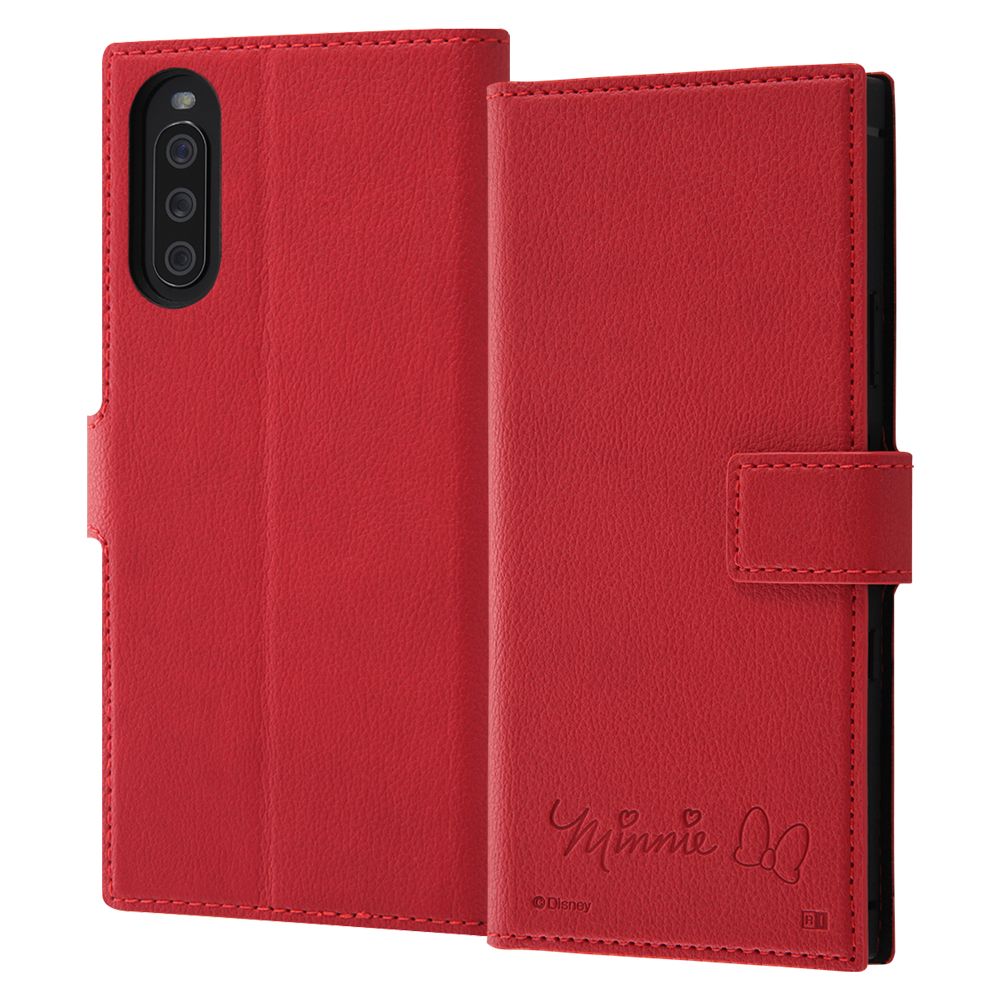 Xperia Ace II 『ディズニーキャラクター』／耐衝撃 手帳型レザーケース／ミニーマウス