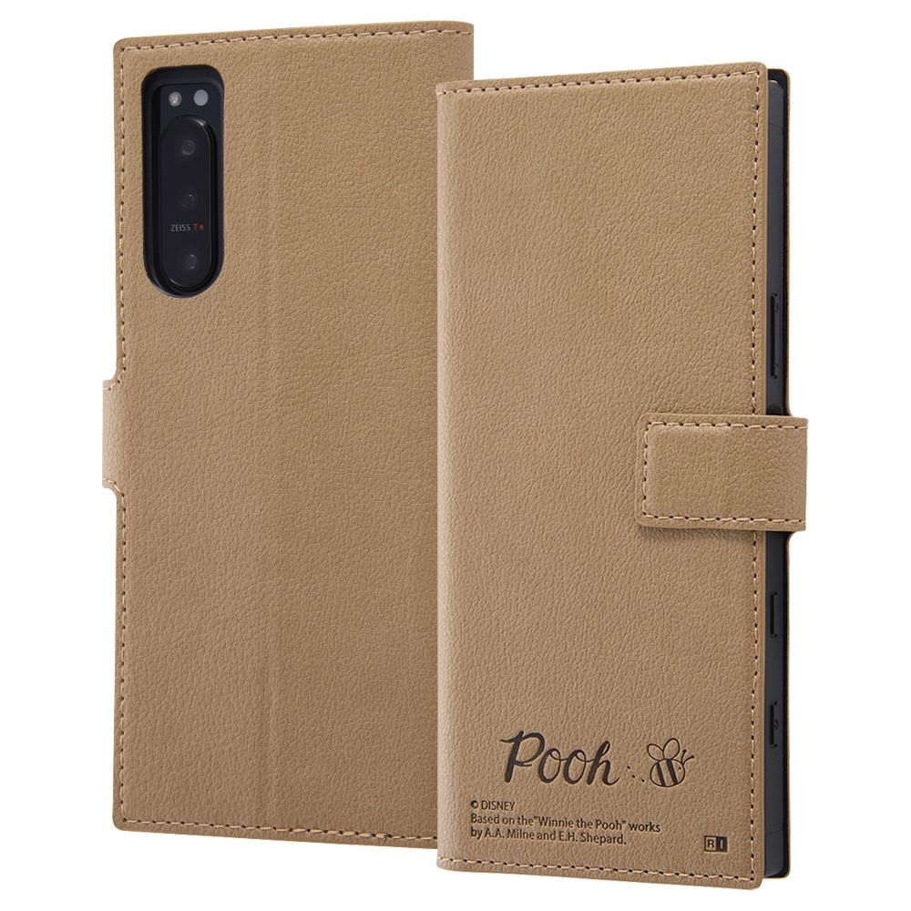 『ディズニーキャラクター』/耐衝撃 手帳型レザーケース/プー