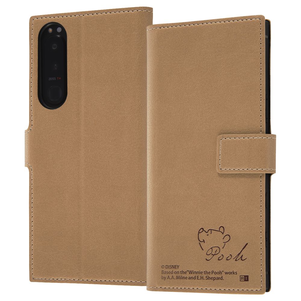 『ディズニーキャラクター』/耐衝撃 手帳型レザーケース/プー