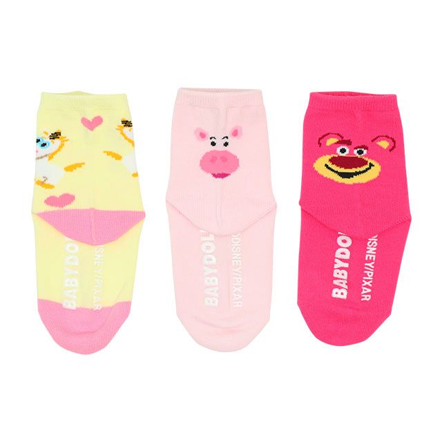 【ベビードール】トイ・ストーリー ソックスセット 8416 / Aセット バターカップ ハム ロッツォ ベビーサイズ キッズ くつ下 靴下 3足セット 3足組み 3点セット 10-13cm・13-15cm滑り止め付き
