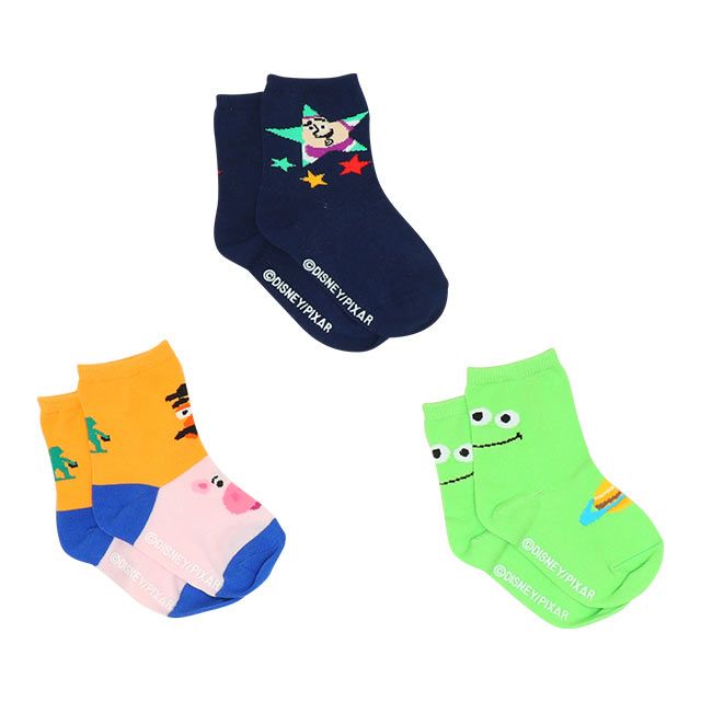 【ベビードール】トイ・ストーリー ソックスセット 8416 / Bセット ウッディ バズ リトルグリーンメン ハム ポテトヘッド ベビーサイズ キッズ くつ下 靴下 3足セット 3足組み 3点セット 10-13cm・13-15cm滑り止め付き