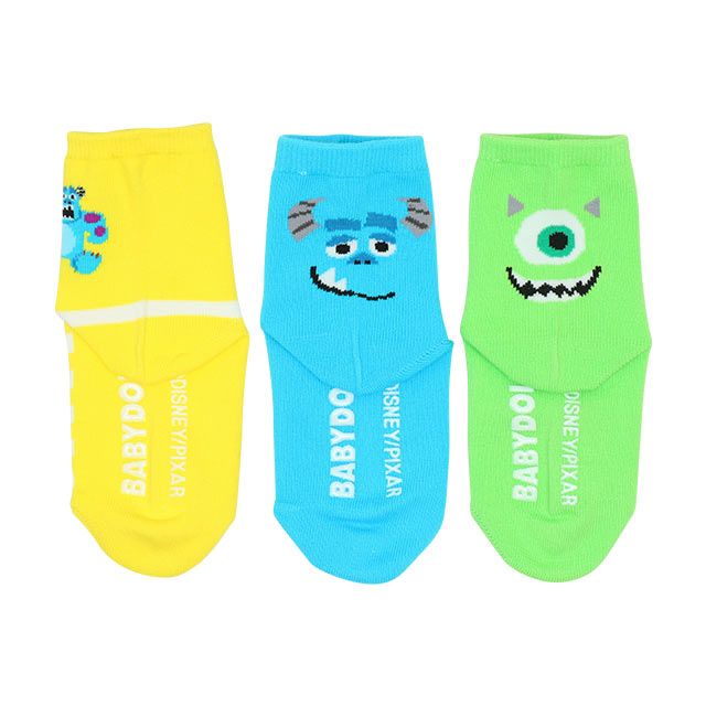 【ベビードール】モンスターズインク ソックスセット 8416 / サリー マイク ベビーサイズ キッズ くつ下 靴下 3足セット 3足組み 3点セット 10-13cm・13-15cm滑り止め付き