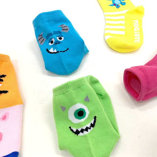 【ベビードール】モンスターズインク ソックスセット 8416 / サリー マイク ベビーサイズ キッズ くつ下 靴下 3足セット 3足組み 3点セット 10-13cm・13-15cm滑り止め付き