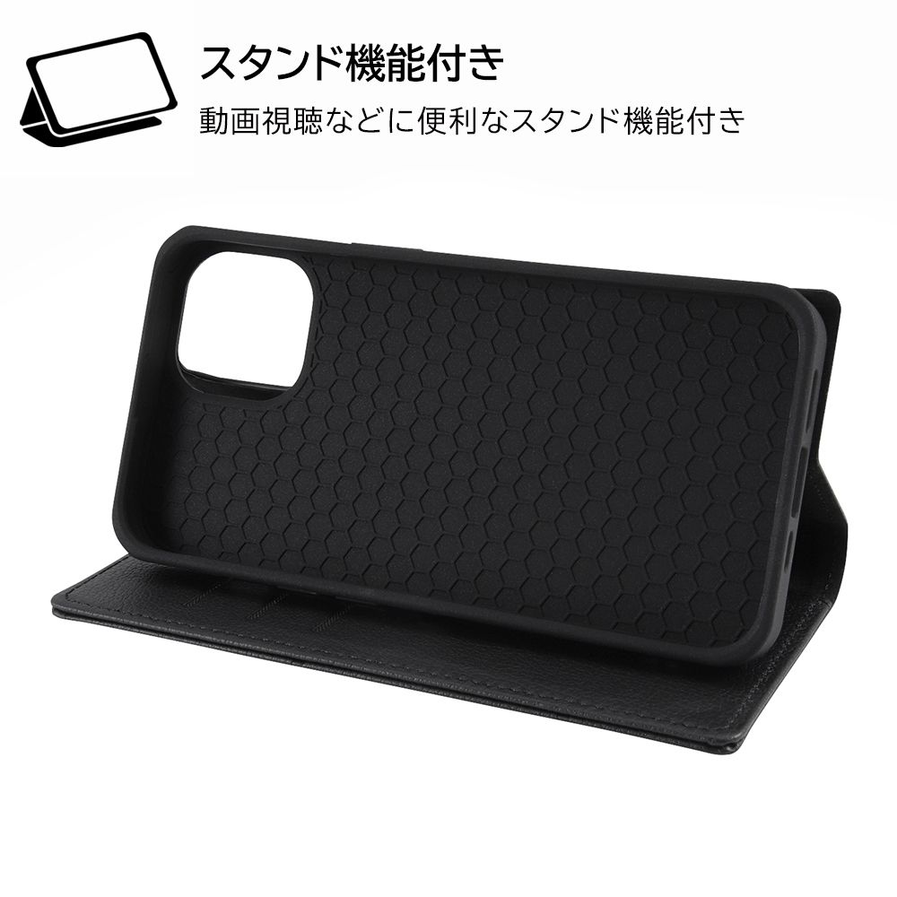 『ディズニーキャラクター』/耐衝撃 手帳型レザーケース シンプル/ミッキーマウス