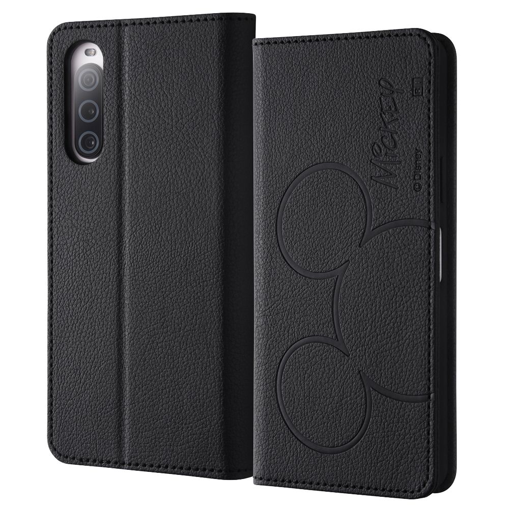 『ディズニーキャラクター』/耐衝撃 手帳型レザーケース シンプル/ミッキーマウス