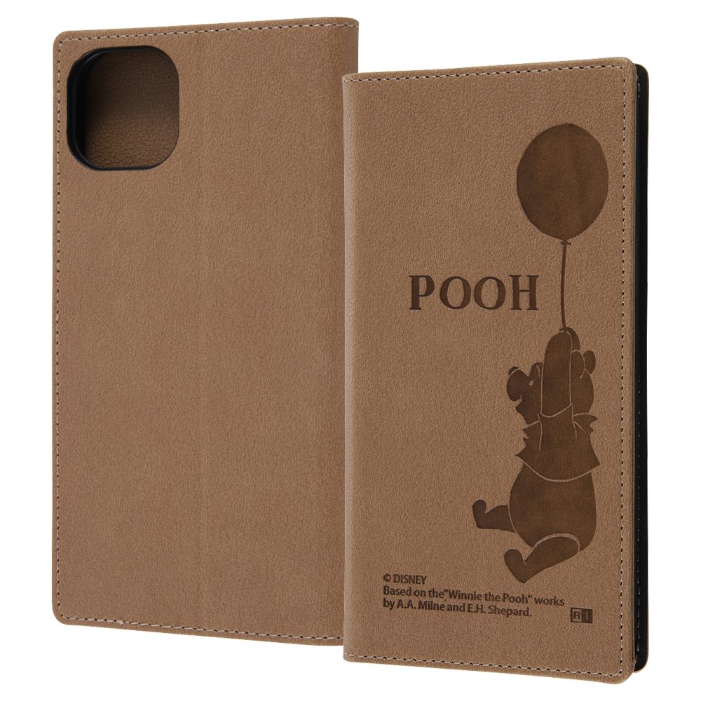 『ディズニーキャラクター』/耐衝撃 手帳型レザーケース シンプル/プー