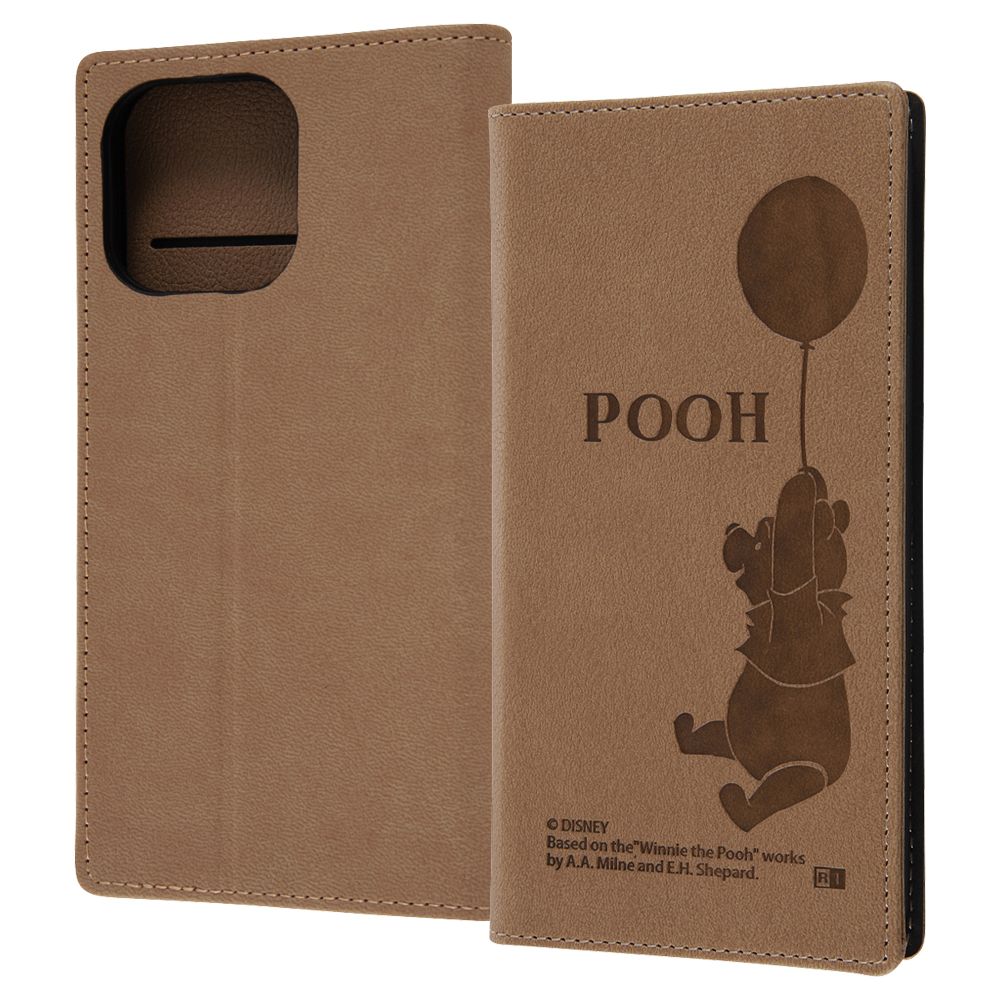 『ディズニーキャラクター』/耐衝撃 手帳型レザーケース シンプル/プー