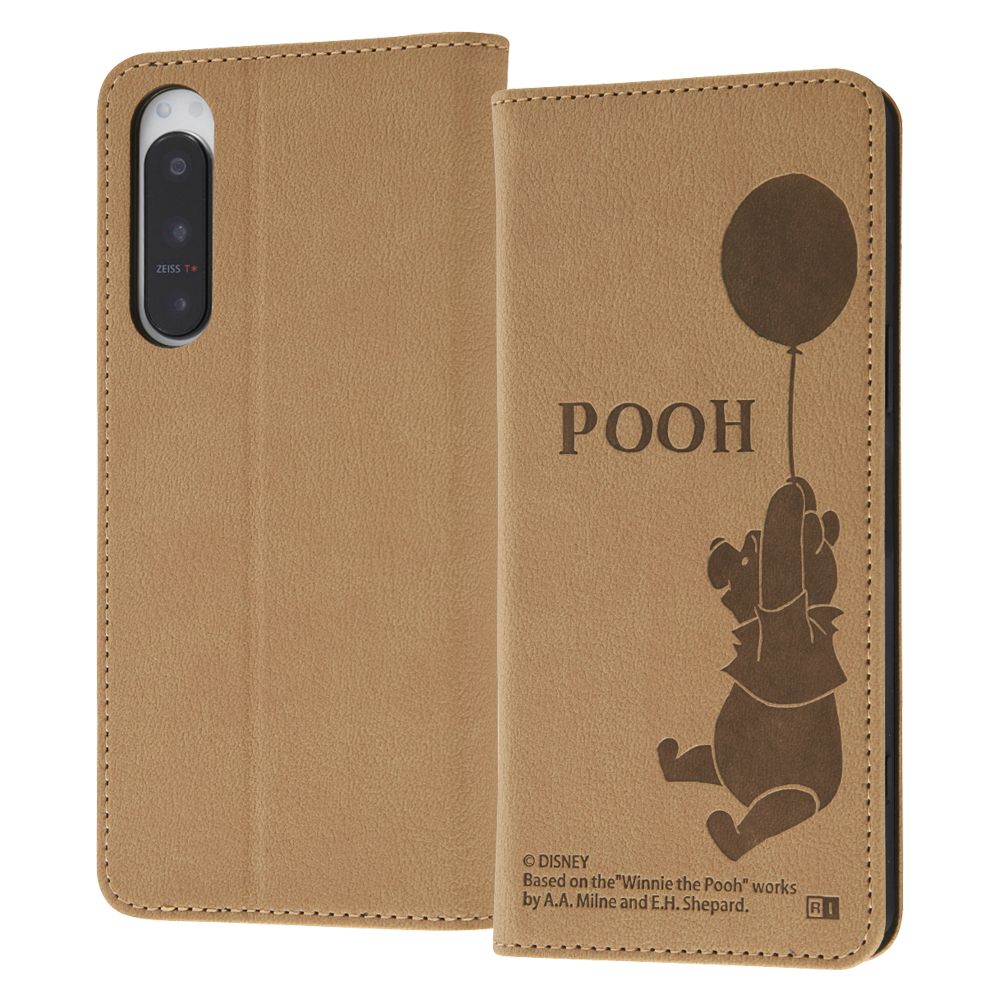 『ディズニーキャラクター』/耐衝撃 手帳型レザーケース シンプル/プー