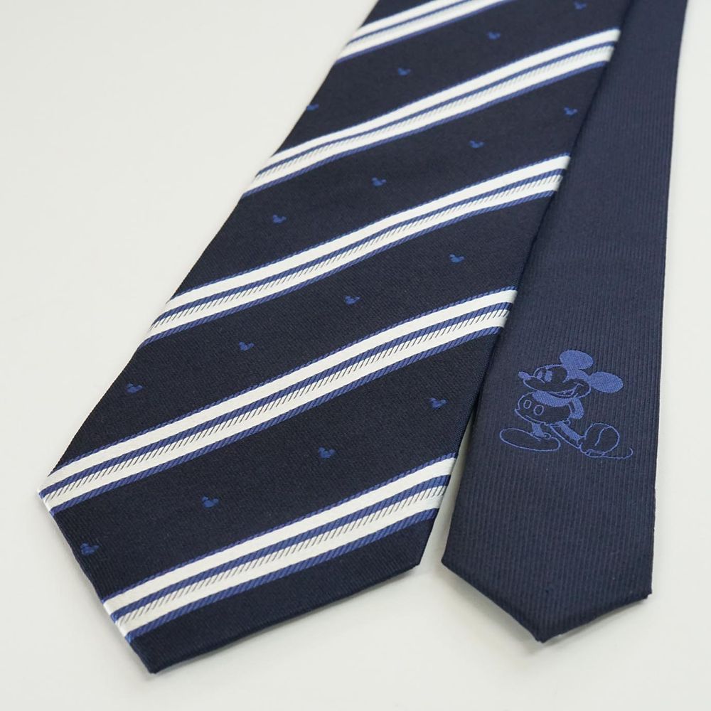 ディズニー／ネクタイ＆タイピン 　(ミッキーストライプ柄　BOX付)