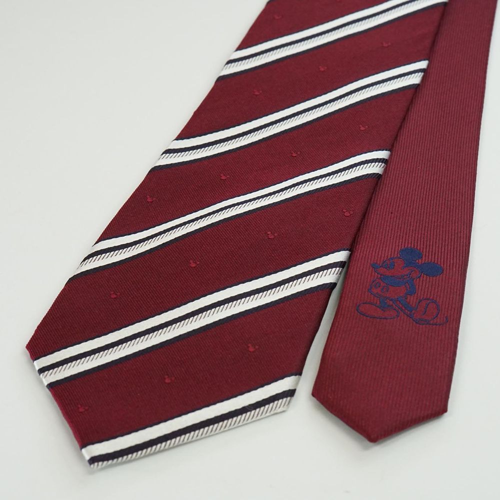 ディズニー／ネクタイ＆タイピン 　(ミッキーストライプ柄　BOX付)