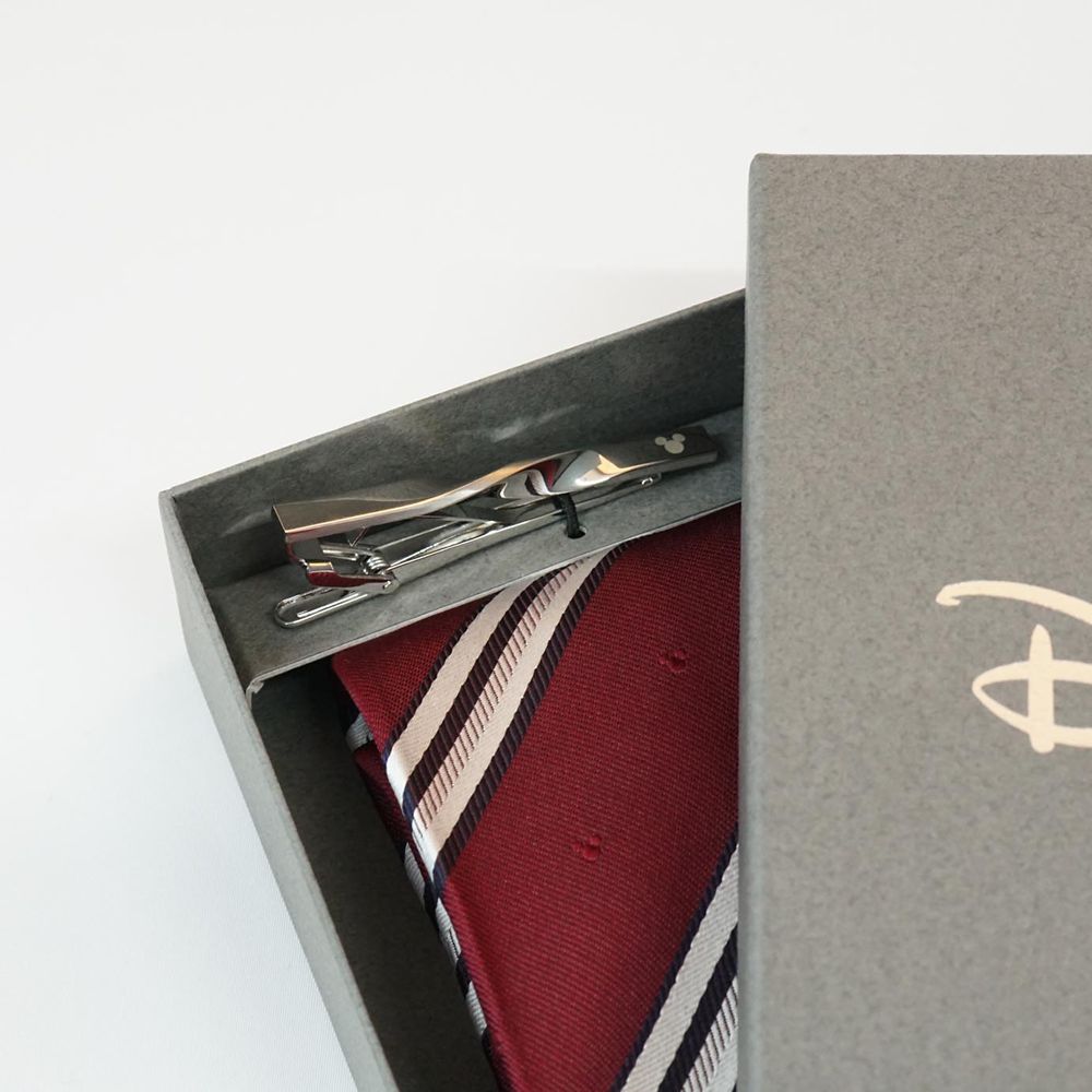 ディズニー／ネクタイ＆タイピン 　(ミッキーストライプ柄　BOX付)