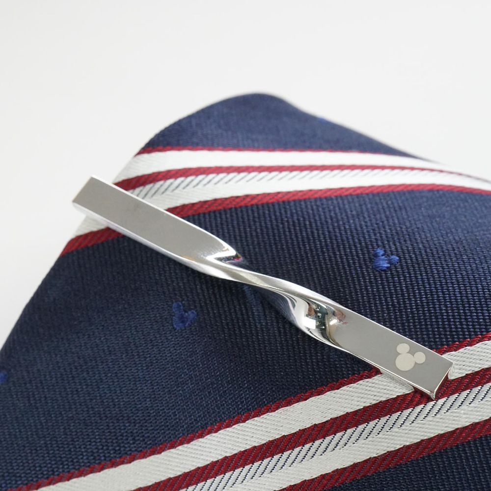 ディズニー／ネクタイ＆タイピン 　(ミッキーストライプ柄　BOX付)