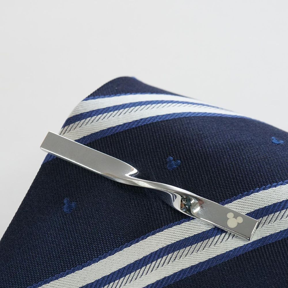 ディズニー／ネクタイ＆タイピン 　(ミッキーストライプ柄　BOX付)