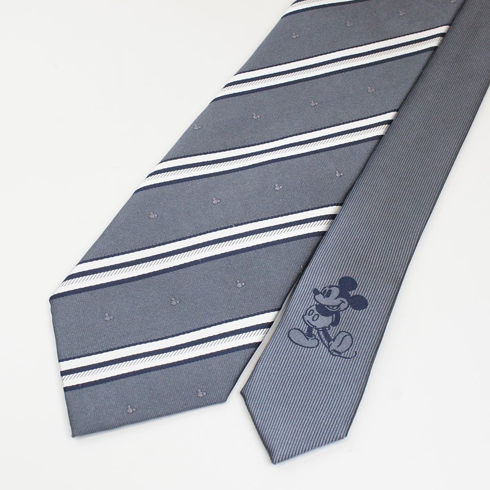 ディズニー／ネクタイ＆タイピン 　(ミッキーストライプ柄　BOX付)