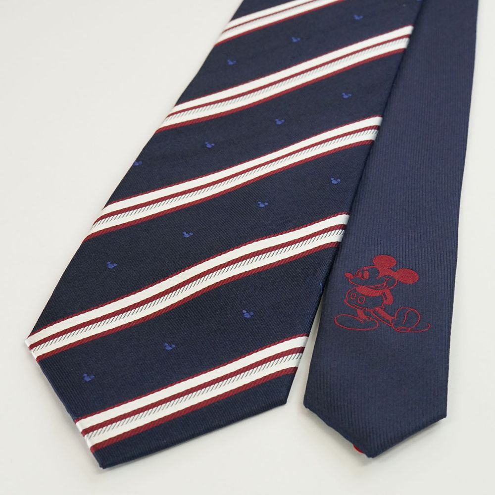 ディズニー／ネクタイ＆タイピン 　(ミッキーストライプ柄　BOX付)