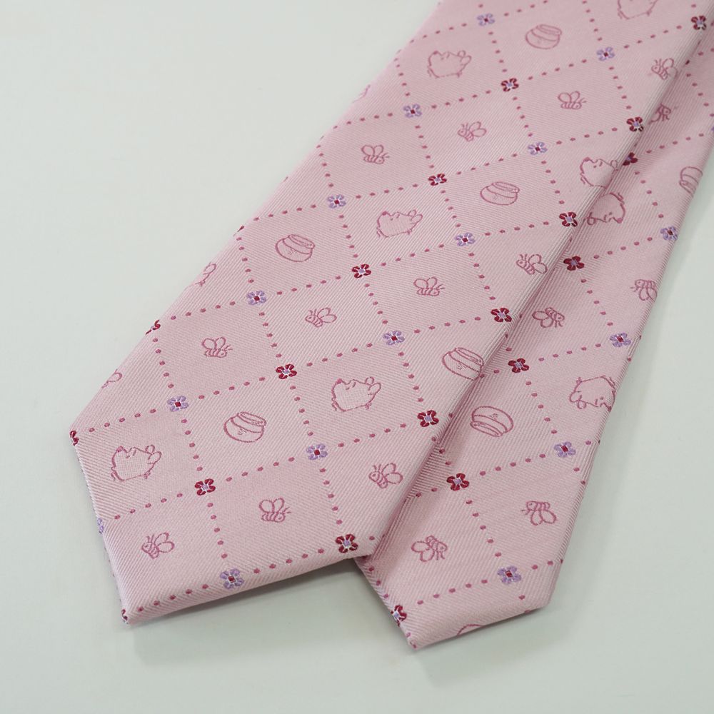 ディズニー／ネクタイ 　(プーさん 　小花チェック柄)