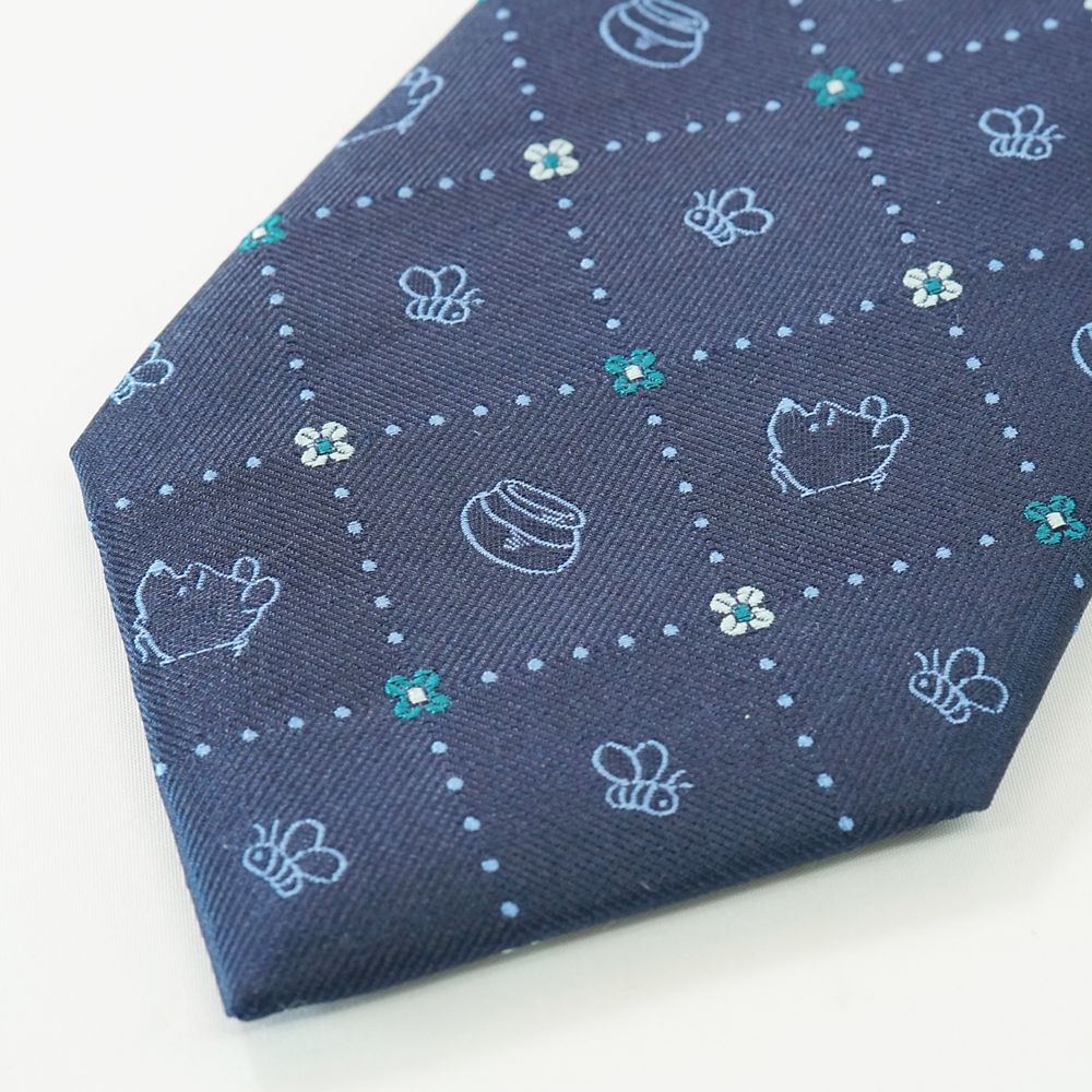 ディズニー／ネクタイ 　(プーさん 　小花チェック柄)