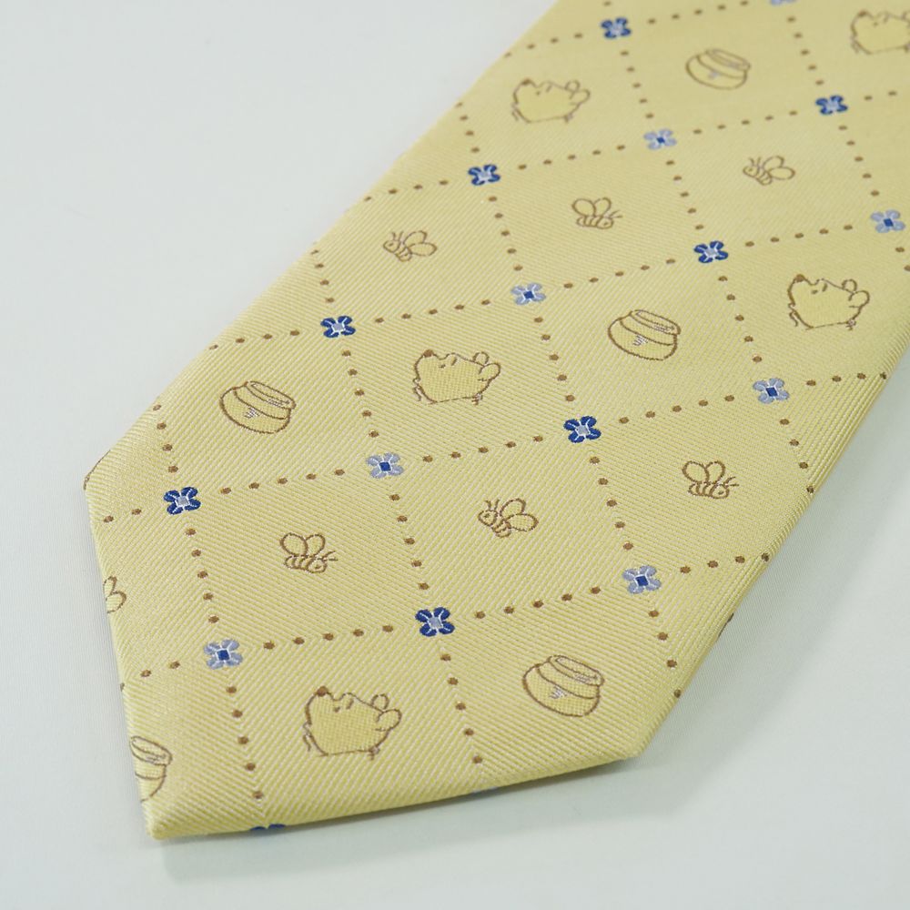 ディズニー／ネクタイ 　(プーさん 　小花チェック柄)