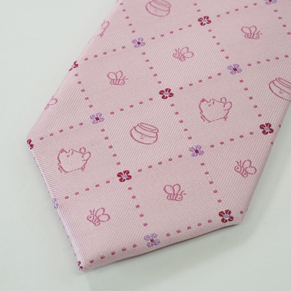 ディズニー／ネクタイ 　(プーさん 　小花チェック柄)