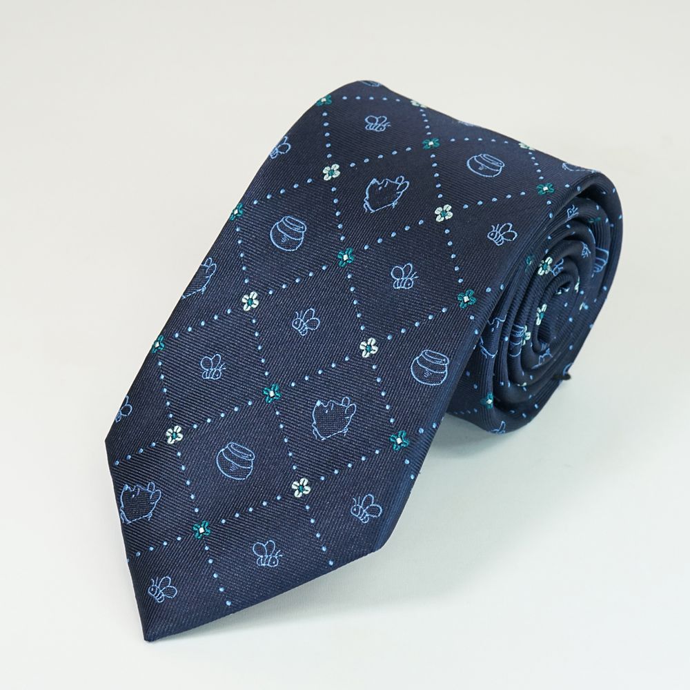 ディズニー／ネクタイ 　(プーさん 　小花チェック柄)