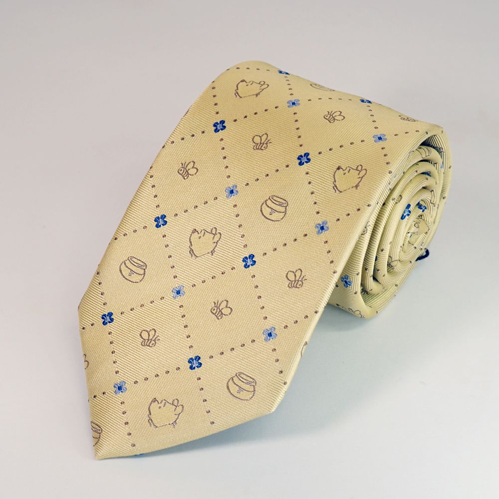 ディズニー／ネクタイ 　(プーさん 　小花チェック柄)