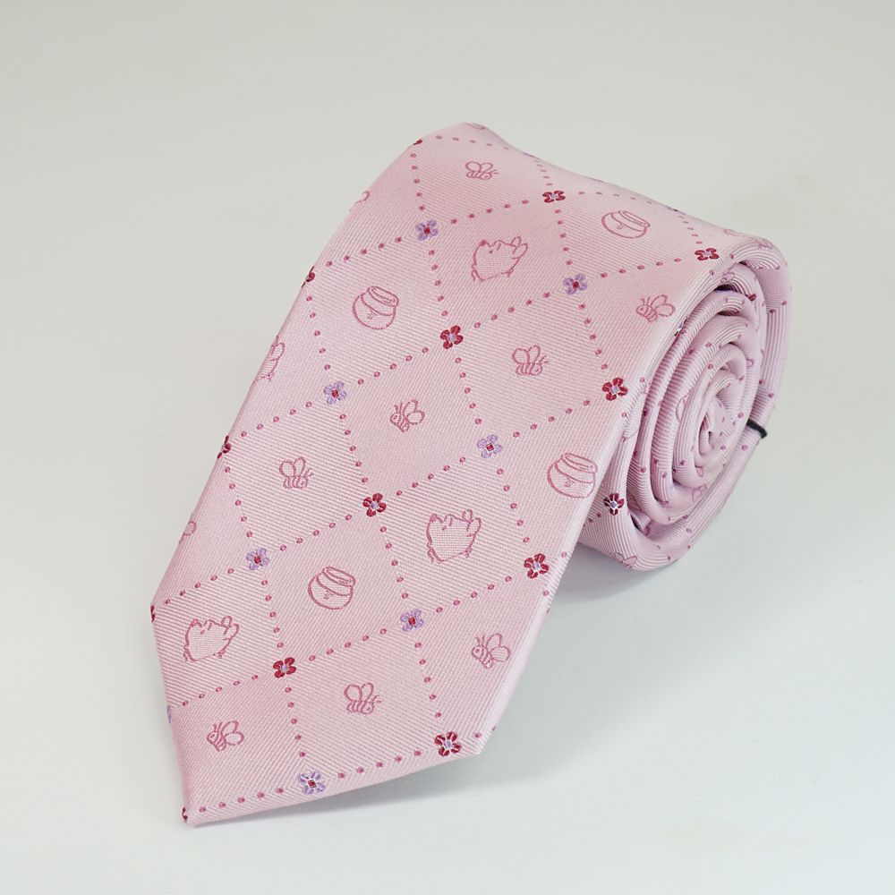 ディズニー／ネクタイ 　(プーさん 　小花チェック柄)