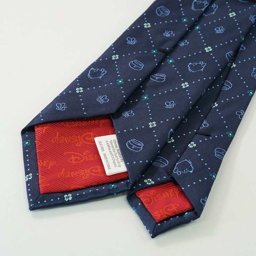 ディズニー／ネクタイ 　(プーさん 　小花チェック柄)