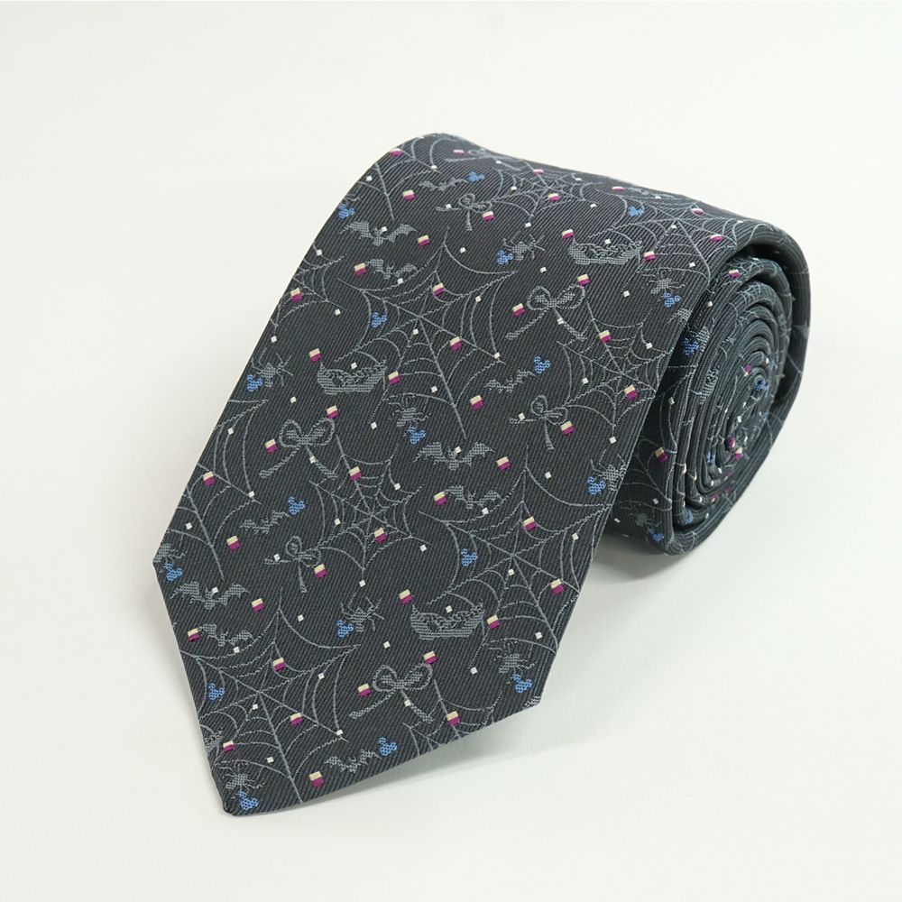 ディズニー／ネクタイ（ハロウィン・クモの巣柄）