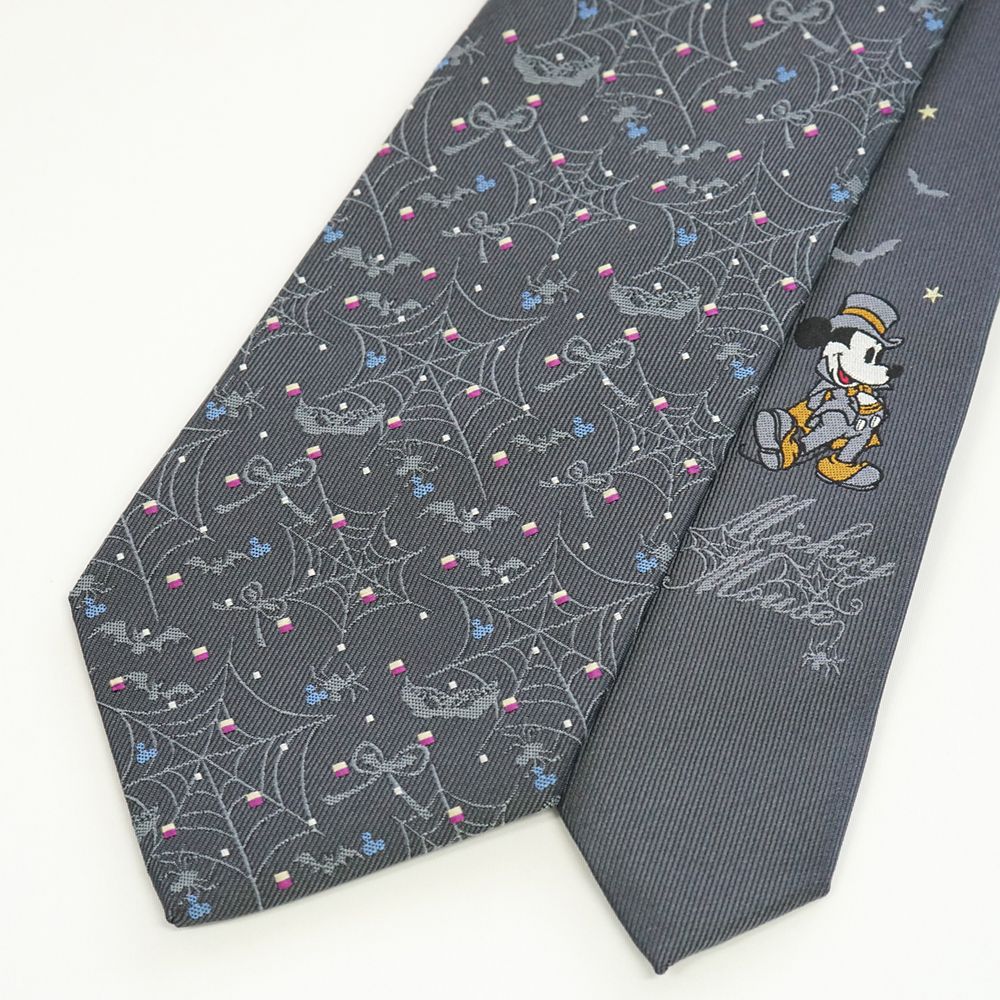 ディズニー／ネクタイ（ハロウィン・クモの巣柄）