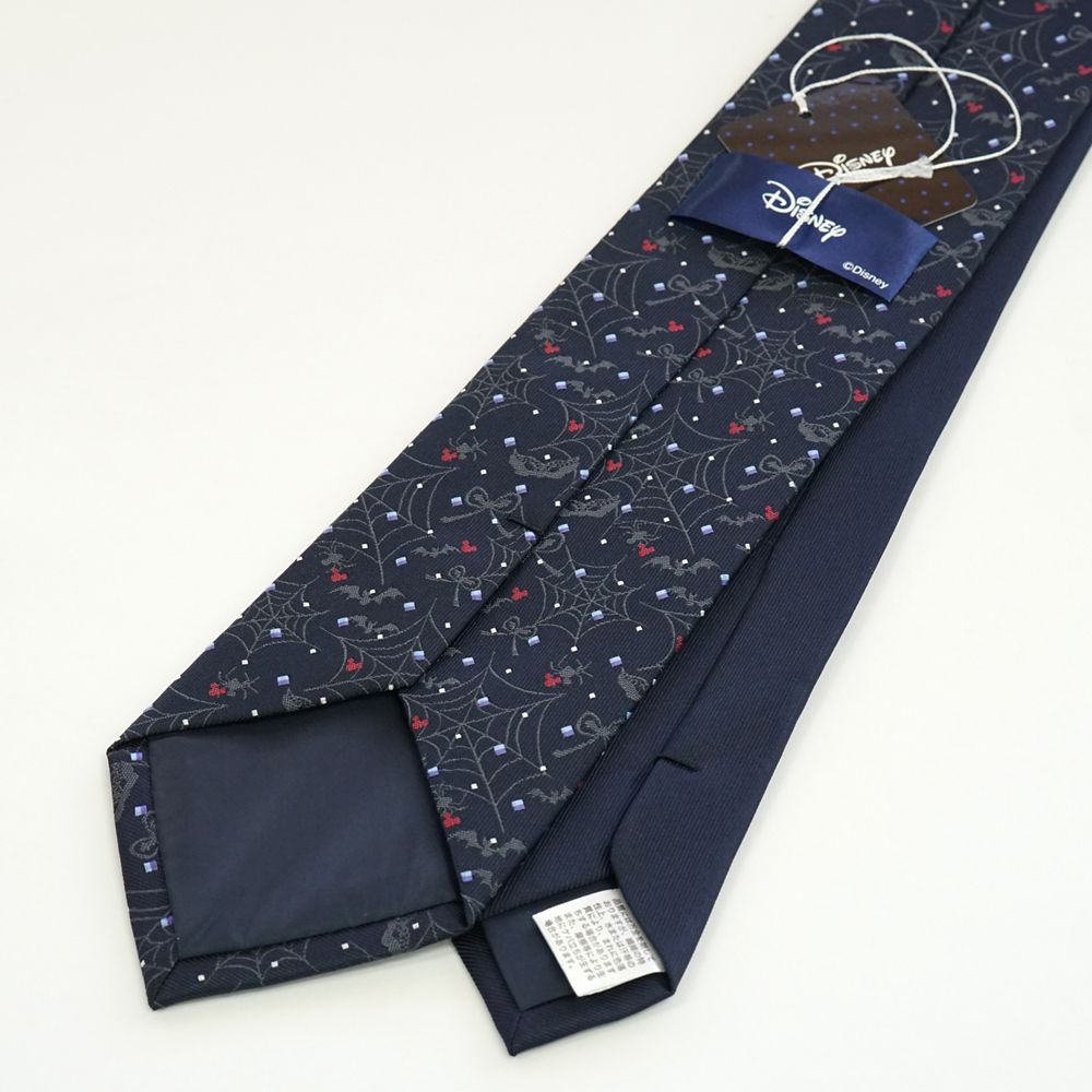 ディズニー／ネクタイ（ハロウィン・クモの巣柄）