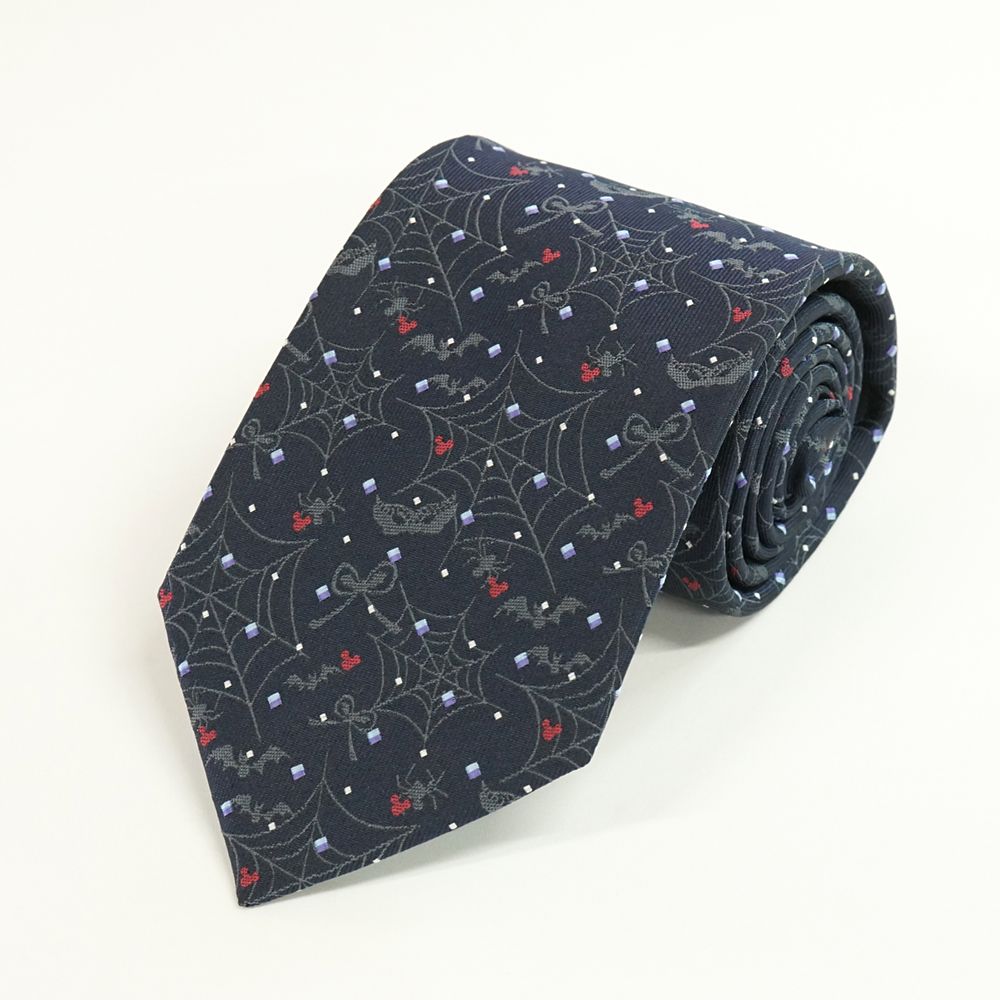 ディズニー／ネクタイ（ハロウィン・クモの巣柄）
