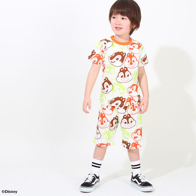 【ベビードール】チップ デール カラフル総柄ハーフパンツ 8473K (トップス別売) / ベビーサイズ キッズ ボトムス ショートパンツ 短パン 半ズボン 部屋着 ルームウェア リラックスウェア 天竺素材