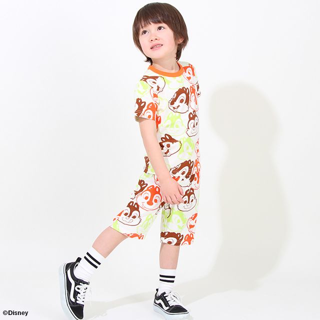 【ベビードール】チップ デール カラフル総柄ハーフパンツ 8473K (トップス別売) / ベビーサイズ キッズ ボトムス ショートパンツ 短パン 半ズボン 部屋着 ルームウェア リラックスウェア 天竺素材