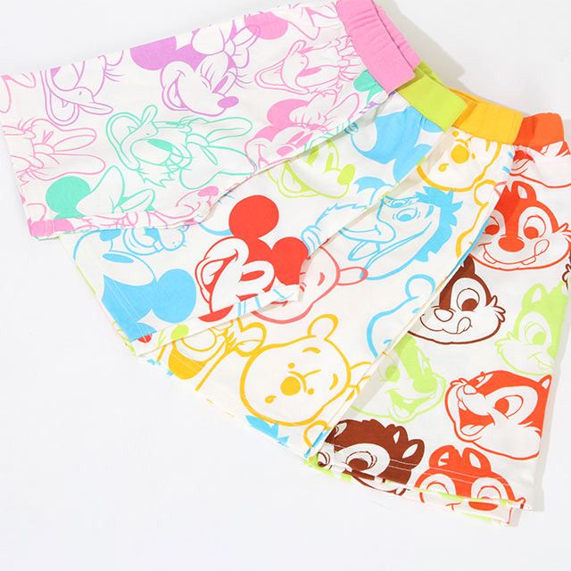 【ベビードール】ミッキー グーフィー カラフル総柄ハーフパンツ 8473K (トップス別売) / ベビーサイズ キッズ ボトムス ショートパンツ 短パン 半ズボン 部屋着 ルームウェア リラックスウェア 天竺素材