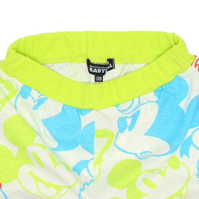 【ベビードール】ミッキー グーフィー カラフル総柄ハーフパンツ 8473K (トップス別売) / ベビーサイズ キッズ ボトムス ショートパンツ 短パン 半ズボン 部屋着 ルームウェア リラックスウェア 天竺素材