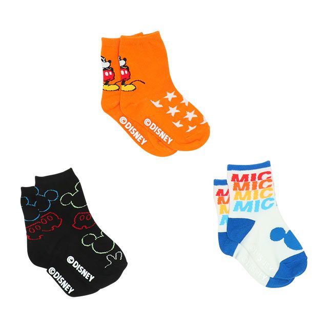 【ベビードール】ミッキー クルーソックスセット 8496