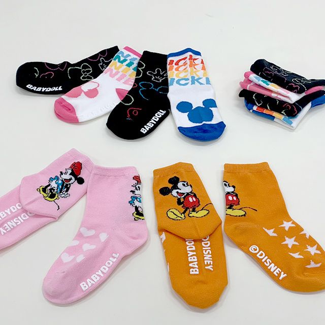 【ベビードール】ミッキー クルーソックスセット 8496