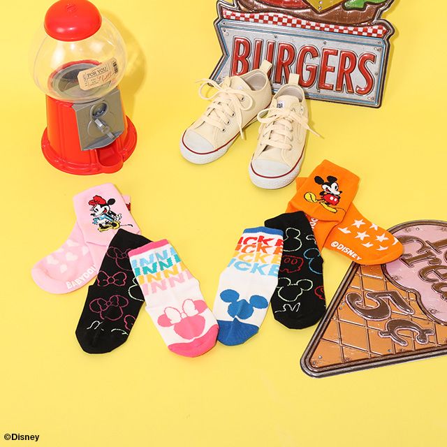 【ベビードール】ミッキー クルーソックスセット 8496