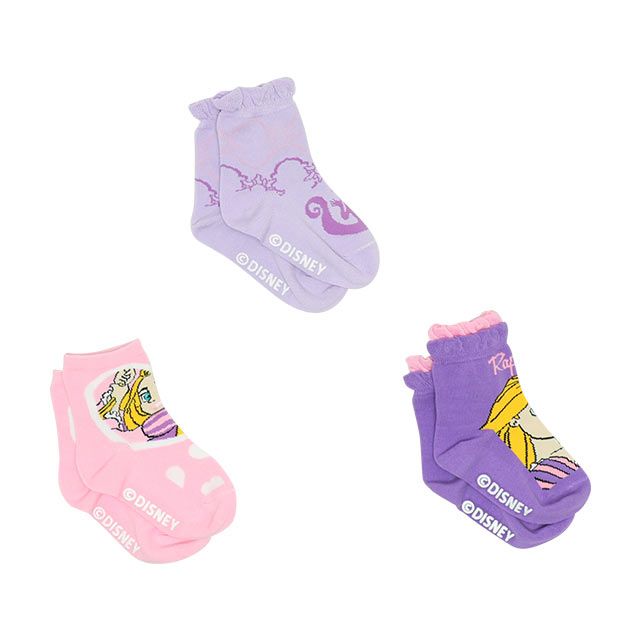 【ベビードール】ラプンツェル プリンセス / クルーソックスセット 8497 / ベビーサイズ キッズ くつ下 靴下 3足セット 3足組み 3点セット 13-16cm滑り止め付き