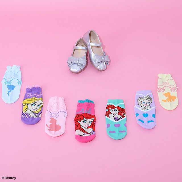 【ベビードール】ラプンツェル プリンセス / クルーソックスセット 8497 / ベビーサイズ キッズ くつ下 靴下 3足セット 3足組み 3点セット 13-16cm滑り止め付き